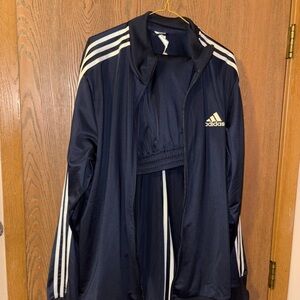 Adidas Men's Navy Blue Track Jacket and Pants